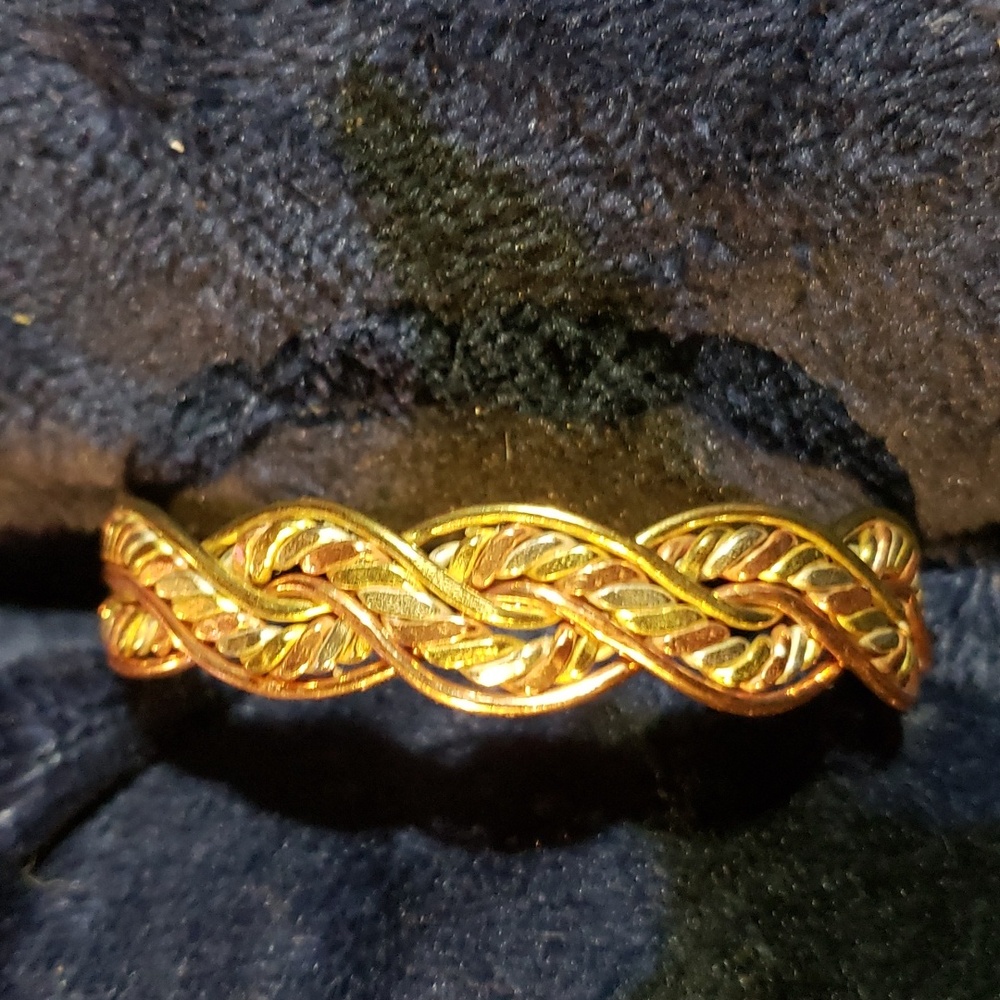 Silver Brass and Copper bangle bracelet